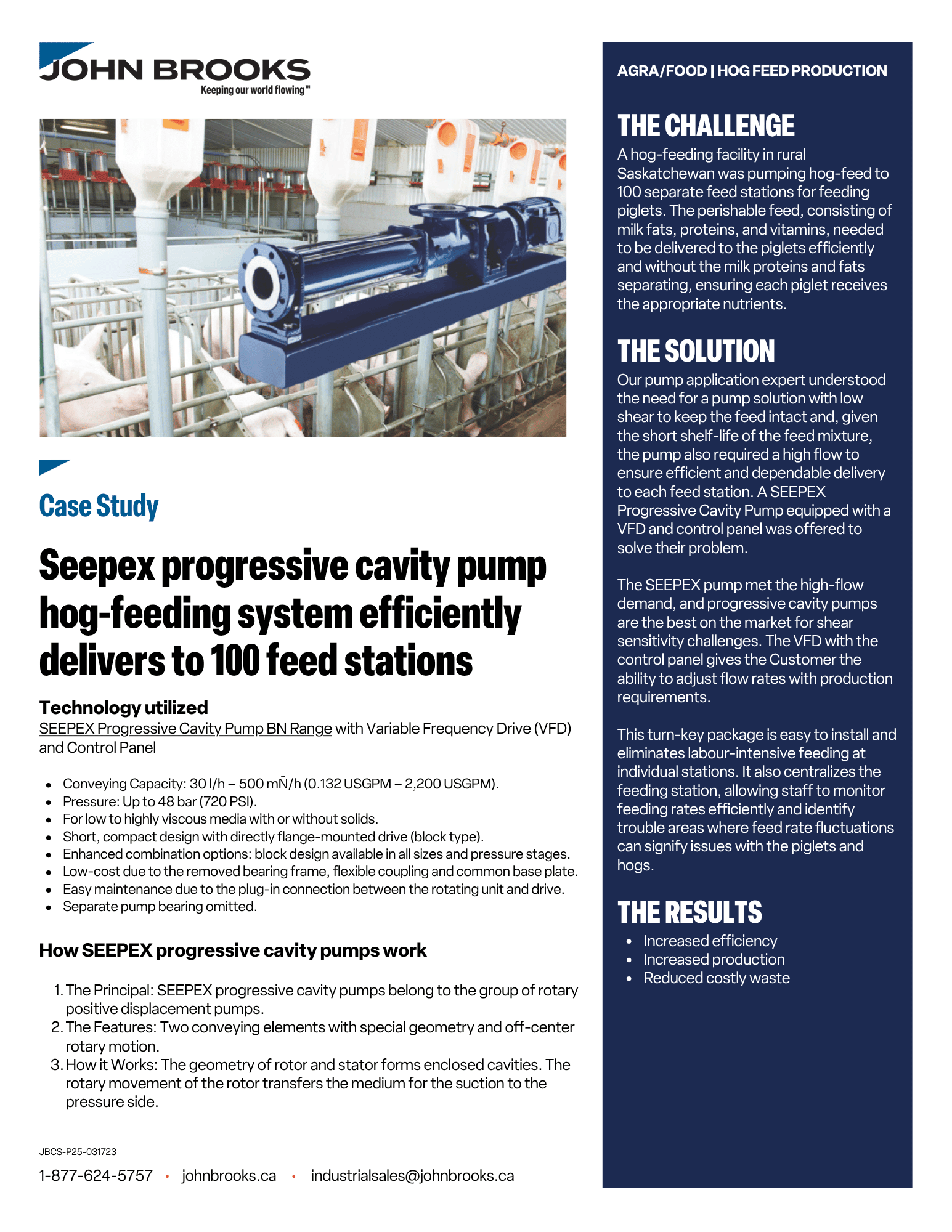 SEEPEX Progressive Cavity Pump Optimizes Hog-Feed System and Feed Quality