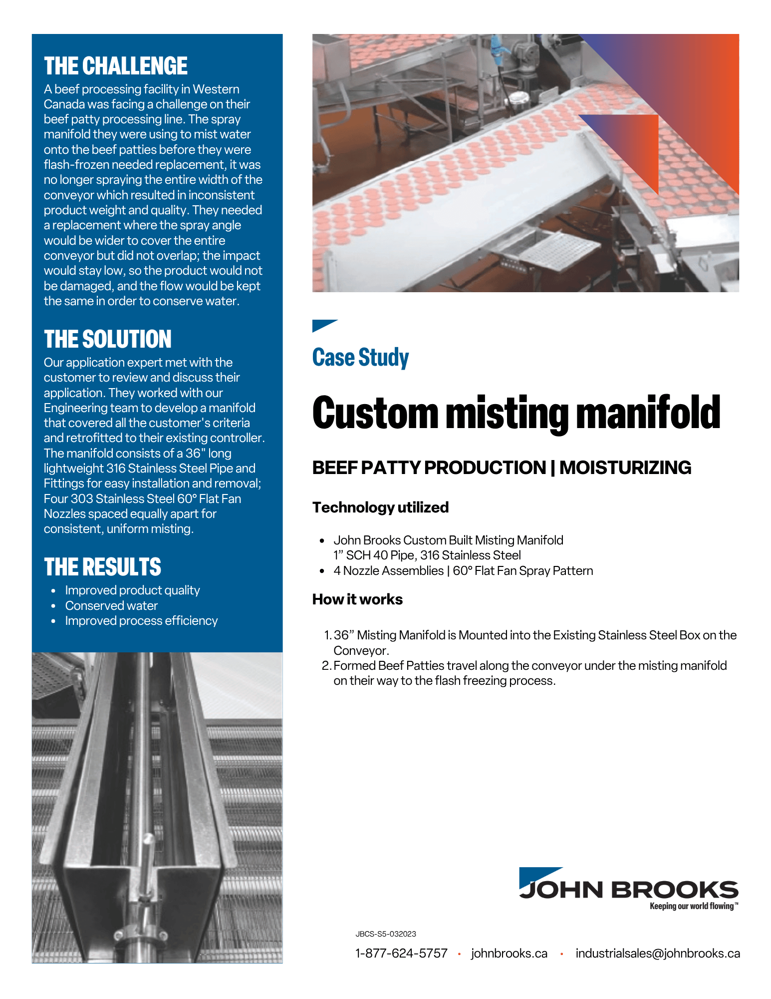 Top Manifold for Uniform Misting of Beef Patties