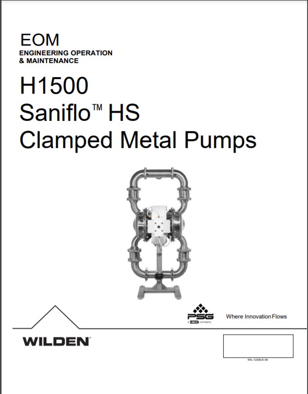 Wilden H1500 High-Pressure Saniflo™ Hygienic™ Bolted Metal Pumps - EOM