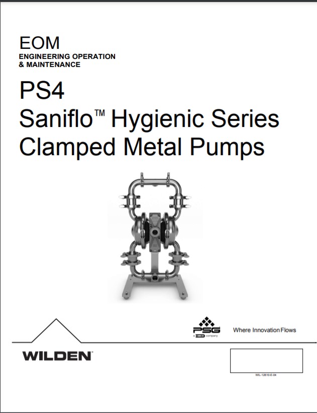 Wilden PS4 Saniflo Hygienic Series Clamped Metal Pump EOM