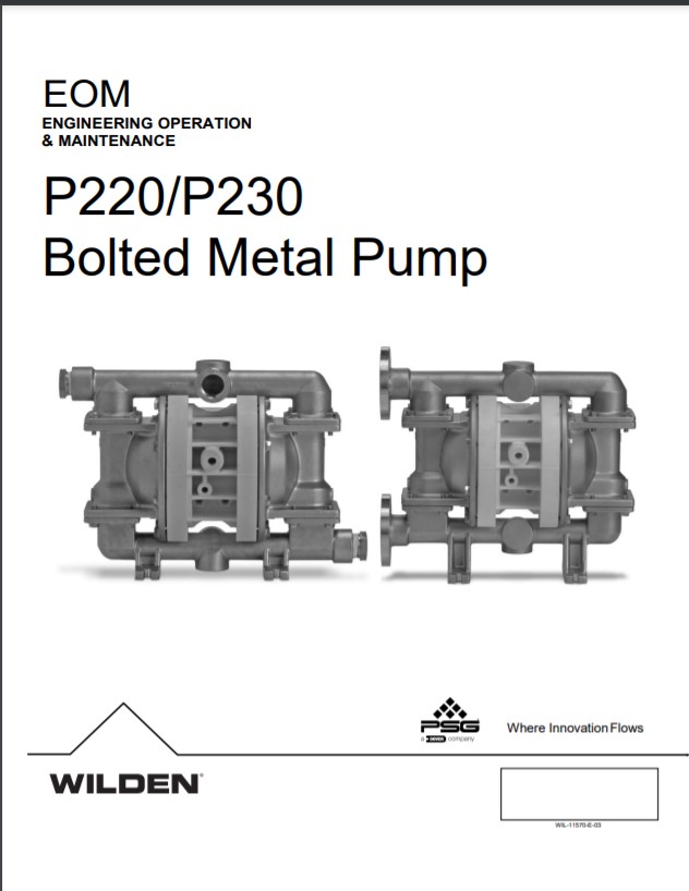 Wilden Pro-Flo P220 P230 Bolted Metal EOM