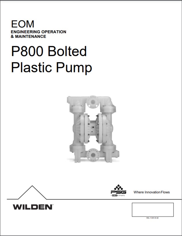 Wilden Pro-Flo P800 Bolted Plastic Pump - EOM