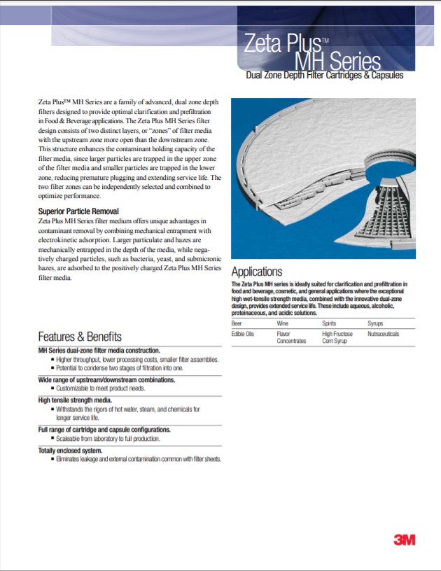 Zeta Plus MH Series Dual Zone Depth Filters