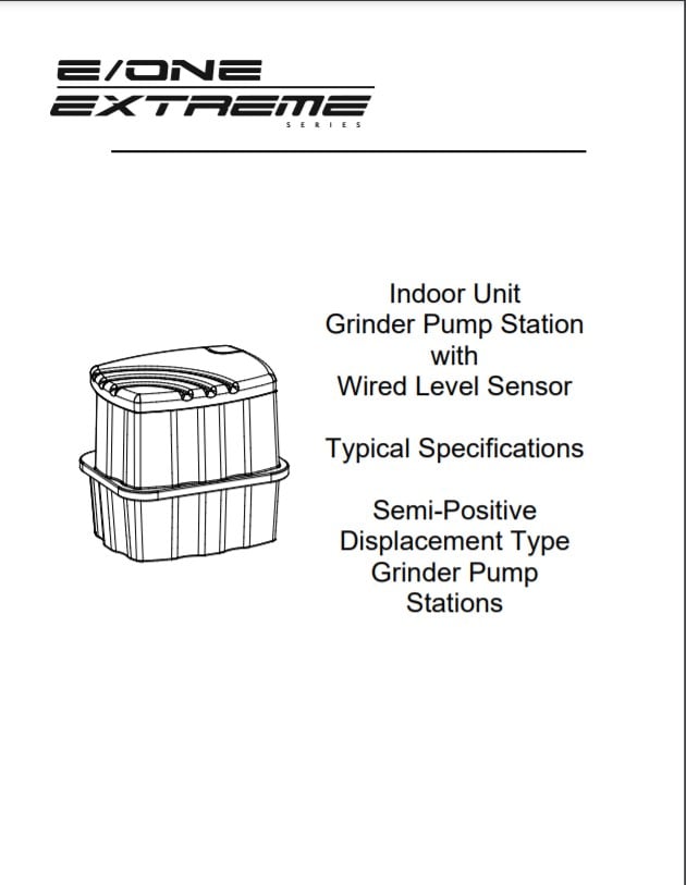 eone ih091 indoor grinder pump specifications