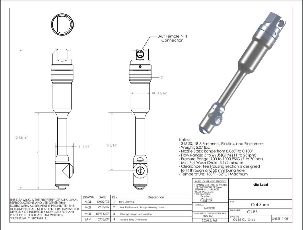 gj bb engineering drawing