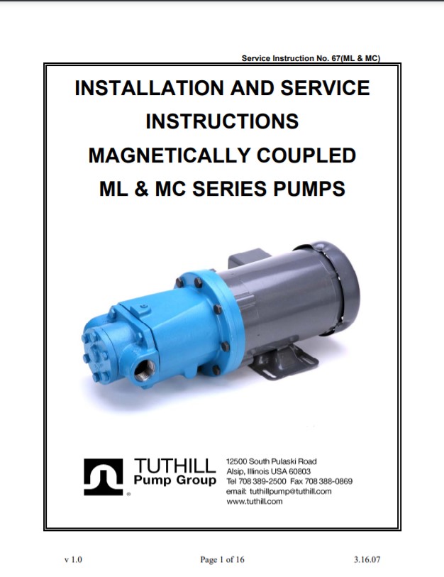 ml and mc series pumps installatio and servuce inst