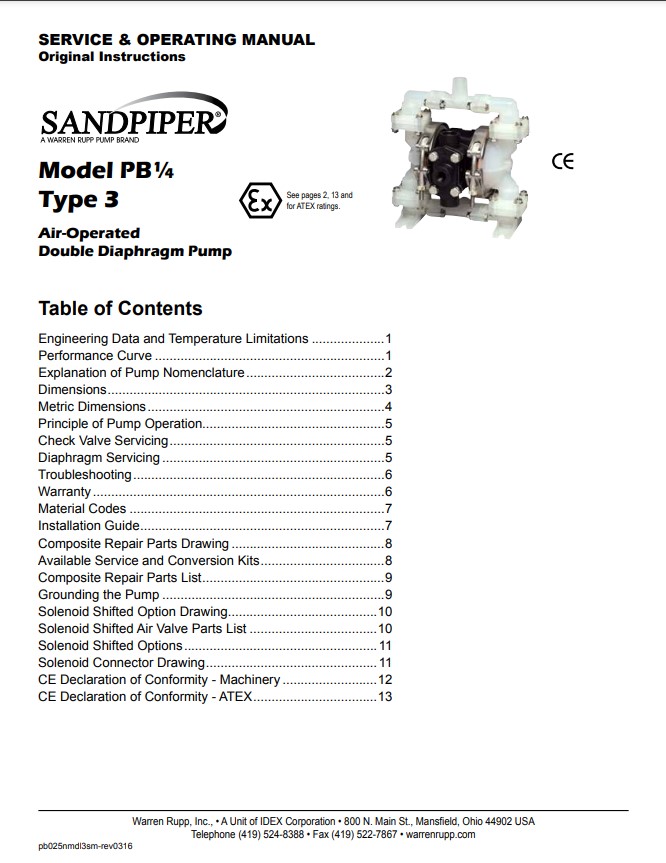 pb 025nmdl3 sm manual