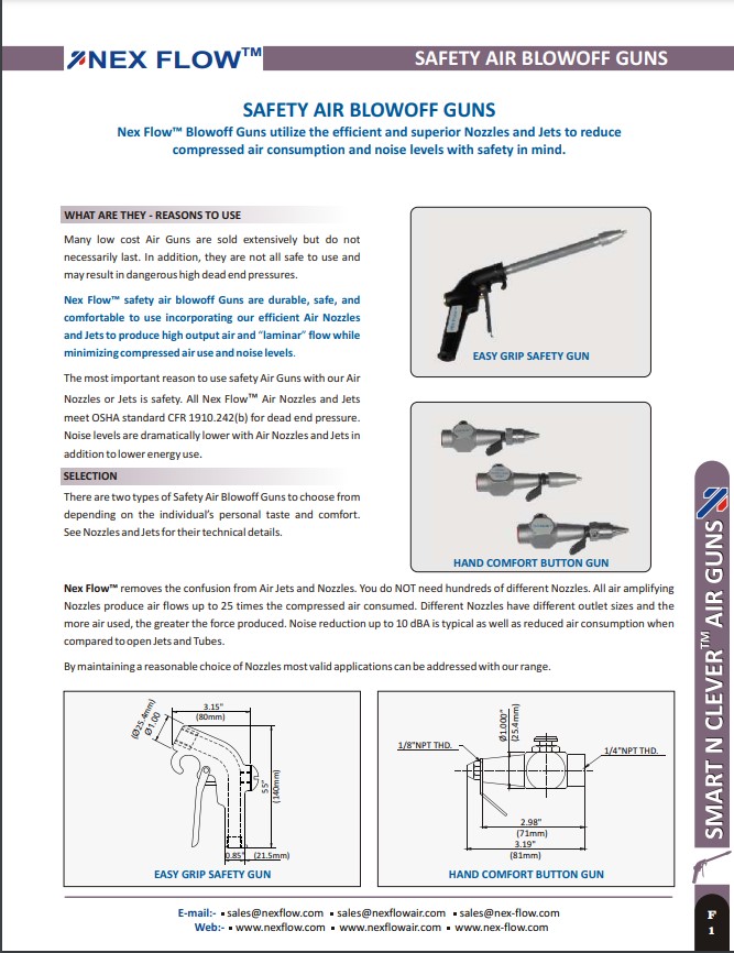 Nex Flow Easy Grip Safety Air Blow off Gun